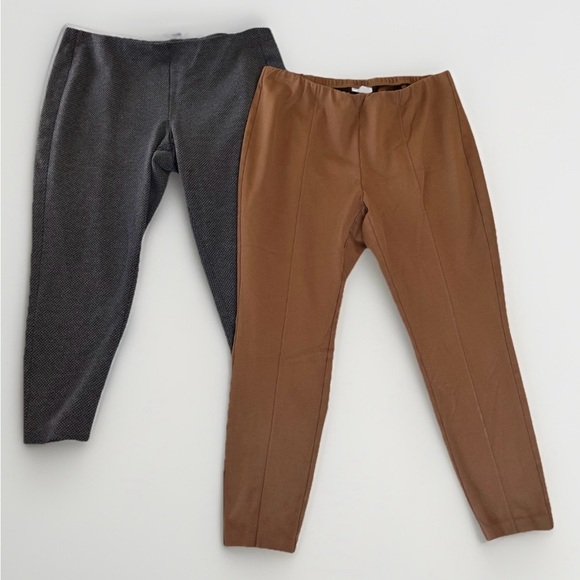 J. Jill Pants - Lot Of 2 J Jill Ponte Pants Women’s XL  Tan Herringbone Slim Leg Pull On Stretch